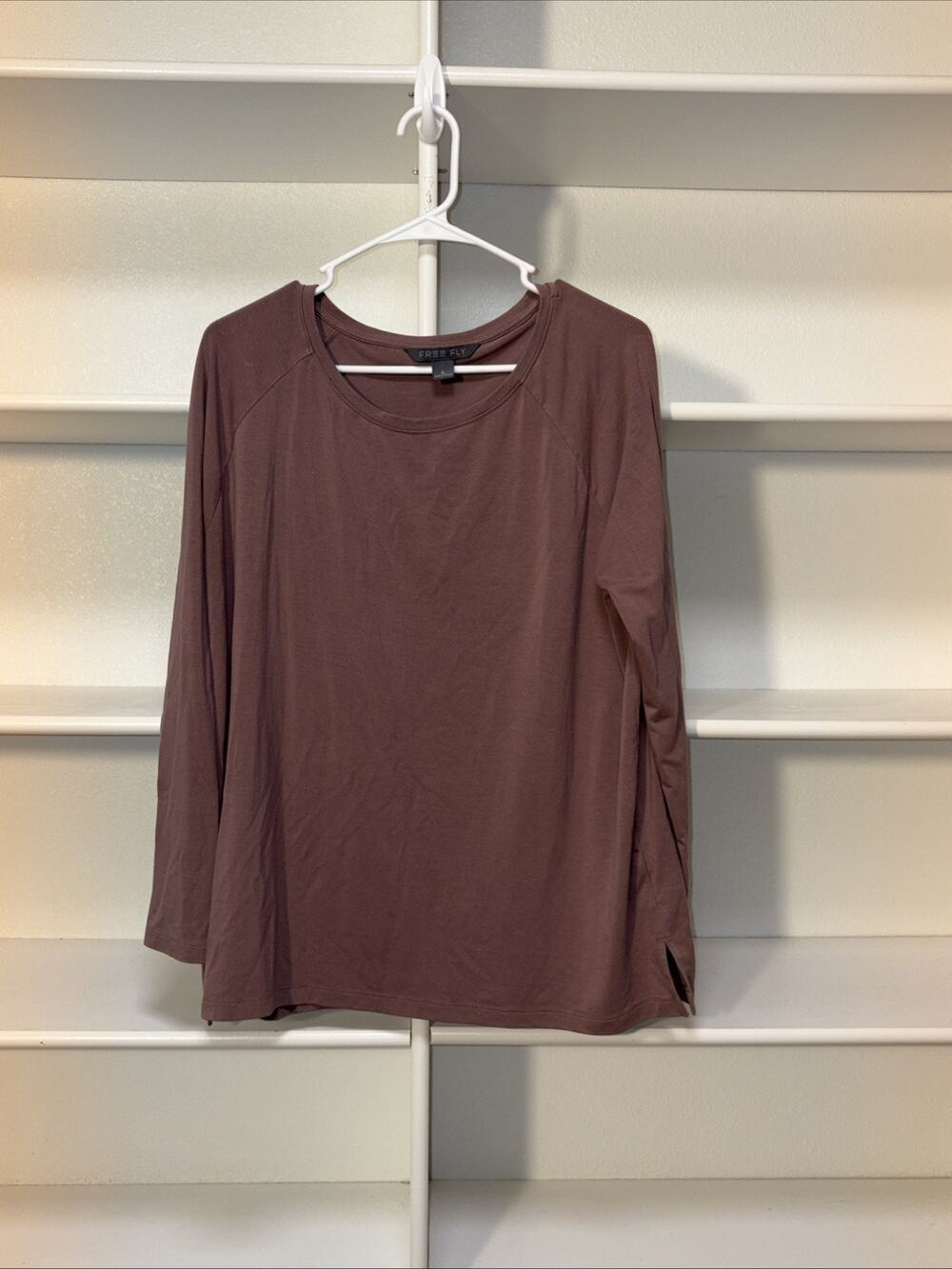Women’s Free Fly Flex Bamboo Long Sleeve Performance Top Mauve Large